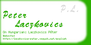 peter laczkovics business card