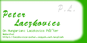 peter laczkovics business card